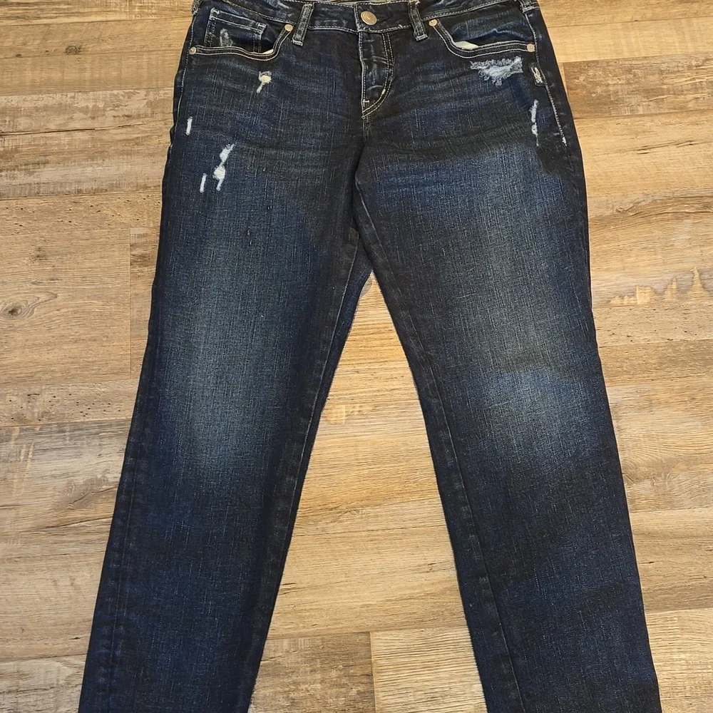 SILVER DENIM JEANS | "Sam" Jeans | Size 28​ - Picture 3 of 14
